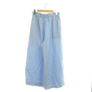 GRACE CONTINENTAL 20AW クロップドワイドパンツ イージー リネン混 36 水色 ライトブルー