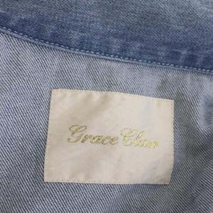 Grace Class 22SS フード付デニムジャケット Ｇジャン ジージャン レイヤード パーカー 36 青 ブルー オフホワイト