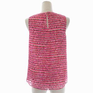 kate spade new york セットアップ 総柄ノースリーブブラウス プルオーバー フレアスカート ミニ ティアード XS ピンク 黒 白 ブラック ホワイト