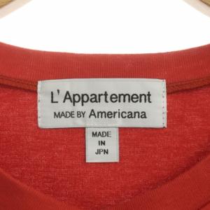 L'Appartement × americana カットソー フレンチスリーブ ロゴ プリント レッド ブラック