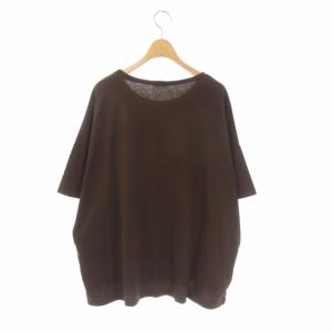 L'Appartement カットソー Tシャツ 五分袖 オーバーサイズ コットン ブラウン