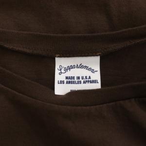 L'Appartement カットソー Tシャツ 五分袖 オーバーサイズ コットン ブラウン