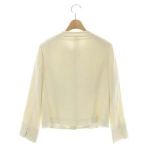 ANAYI 20AW リングツイードノーカラージャケット ウール 36 オフホワイト