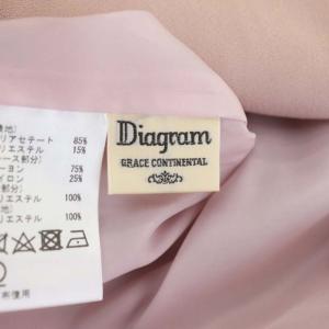 Diagram GRACE CONTINENTAL オーガン刺繍衿ワンピース タイト タック ミモレ丈 ロング ビジュー装飾 レース 半袖 36 ピンク