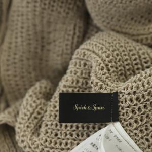 Spick&Span 22SS ペーパーヤーンルーズ プルオーバー サマーニット カットソー 五分袖 ボートネック モカ