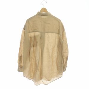 IENA 20SS リネンリヨセル オーバーシャツ ブラウス チュニック 長袖 36 ベージュ