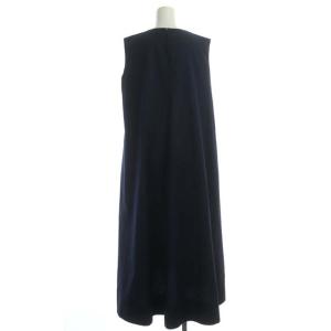 UNITED ARROWS STYLE for LIVING ワンピース ロング ノースリーブ フレア ネイビー