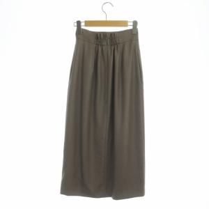 ANAYI 21SS リネンライクツイルタックスカート タイトスカート ロング 34 モカ