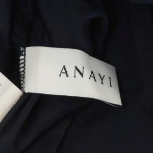 ANAYI 22SS チェックオーガンジーフレアスカート タック 34 ネイビー