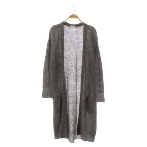 MOHAIR BIG ニット カーディガン ロング トッパー グレー