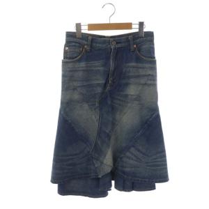 AD2010 再構築 デニムスカート マーメイドスカート ロング XS ブルー