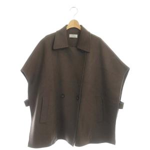 21AW ポンチョコート ミドル丈 ダブル 七分袖 F ブラウン