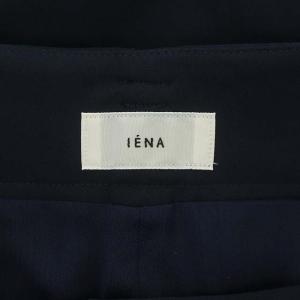 IENA 22SS IENA PE ストレッチサージベルテッドパンツ ワイド 38 紺 ネイビー