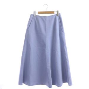 22SS CO/PLダブルクロスフォルムフレアスカート ロング 38 ブルー