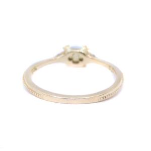 agete ピンキーリング 3号 ダイヤモンド 0.016ct オパール K18 ゴールド