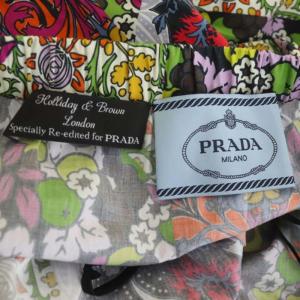 PRADA Holliday&Brown フラワーマルチパターンワンピース ミニ 半袖 総柄 38S マルチカラー