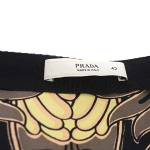 PRADA ペプラムベルト シルク フラワープリント 42 マルチカラー