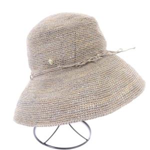 HELEN KAMINSKI 帽子 ラフィアハット 紐リボン グレー ベージュ