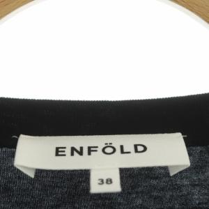 ENFOLD 22AW ソフト天竺 Hexagon T-SHIRT カットソー 半袖 38 ブラック