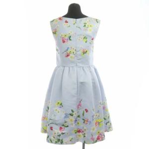 Chesty ノースリーブワンピース フレア ギャザー ひざ丈 花柄 ラウンドネック 0 水色 ライトブルー マルチカラー