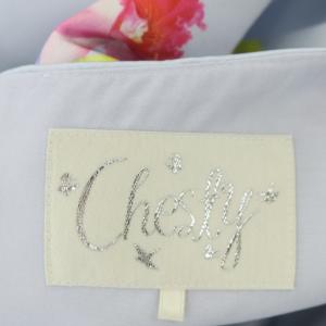 Chesty ノースリーブワンピース フレア ギャザー ひざ丈 花柄 ラウンドネック 0 水色 ライトブルー マルチカラー