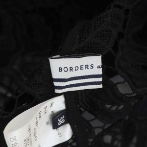 BORDERS at BALCONY LACE TOP トップス カットソー 半袖 38 ブラック ホワイト