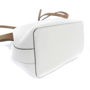 FURLA コスタンザ ショルダーバッグ 巾着 レザー ロゴ ホワイト ブラウン