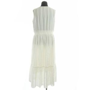 GRACE CONTINENTAL 22SS ドビー刺繍ロングワンピース フレア ロング レース 花柄 ノースリーブ 36 オフホワイト マルチカラー