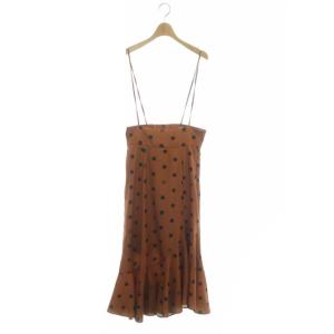 22AW ドットマーメイドスカート ジャンパースカート イレギュラーヘム 36 キャメル ブラック