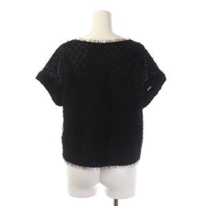 Diagram GRACE CONTINENTAL 22AW ニット フリンジトップ カットオフ プルオーバー フレンチスリーブ 36 ブラック