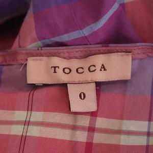 TOCCA 洗える PETIT PARADISE ドレス ワンピース ロング ノースリーブ チェック柄 シャーリング ギャザー 0 ピンク