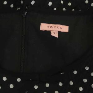 TOCCA 21SS CARAMELLA DRESS ドレス ワンピース 半袖 ロング フレア 水玉 2 ブラック ホワイト