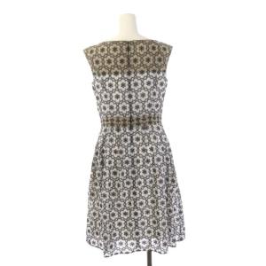 TOCCA 洗える LITTLE ANGEL ドレス ワンピース ロング ミモレ丈 ノースリーブ 花柄刺繍 0 モカ 白 ホワイト