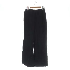 nagonstans フレンチリネン ワイドゴムパンツ イージー タック 36 ブラック