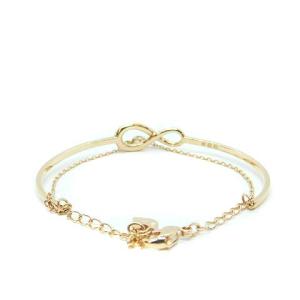 SWAROVSKI Infinity バングル ブレスレット チェーン ストーン シャンパンゴールド色