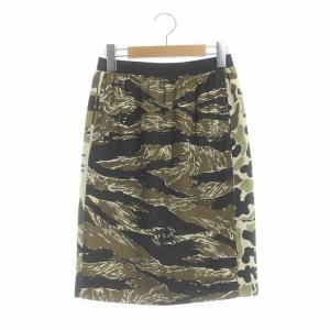 パッチワーク調タイトスカート カモフラプリント ミリタリー XXS マルチカラー