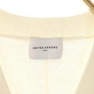UNITED ARROWS 21年製 サイドスリット カーディガン ニット 長袖 Vネック ホワイト