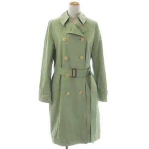 スプリングコート 背抜き ベルト付き ロング 3 グリーン