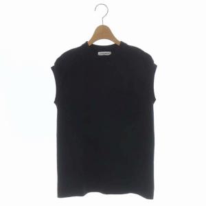 21SS GATHER N/S TEE ノースリーブTシャツ カットソー 胸ポケット XS ブラック