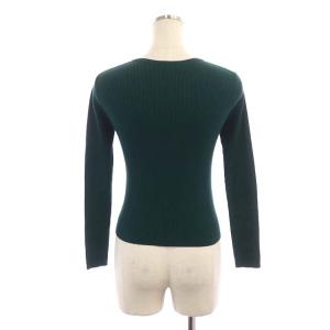 TOCCA リブニット シルク カーディガン 長袖 クルーネック XS グリーン