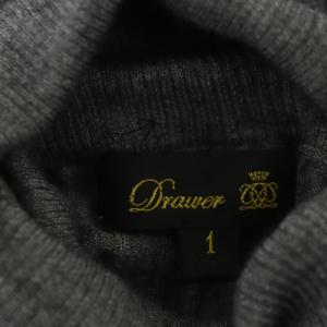 Drawer ニット カシミヤ シルク混 ワイドリブ 長袖 タートルネック 1 グレー