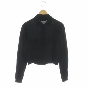 PRADA シャツ コンパクトニット ショート 長袖 38 ブラック