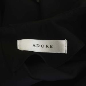 ADORE プレミアムコットンバックボタンカットソー 切替 七分袖 38 黒 ブラック