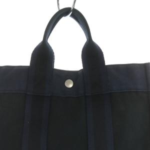 HERMES フールトゥPM キャンバス トートバッグ ブラック