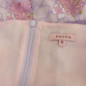 TOCCA MIDNIGHT MOON ドレス ワンピース フレンチスリーブ フレア ひざ丈 花柄刺繍 0