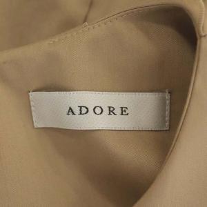 ADORE スモッキングブラウス 長袖 プルオーバー クルーネック 38 ライトブラウン
