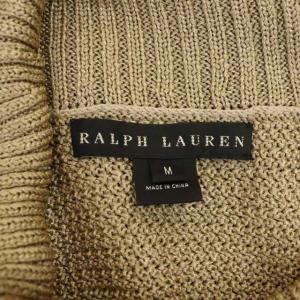 RALPH LAUREN ラメタートルネックニット ノースリーブ セーター カットソー シルク M ベージュ