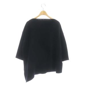 Drawer 16Gミラノ編みアシンメトリーニット セーター 七分袖 2 ネイビー