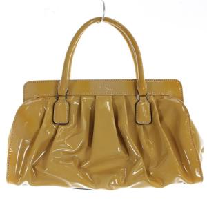 VALENTINO GARAVANI ハンドバッグ トートバッグ エナメル リボン がま口 イエロー