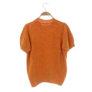 Plage 22SS Linenハーフスリーブニット カットソー 半袖 クルーネック プルオーバー リネン オレンジ色